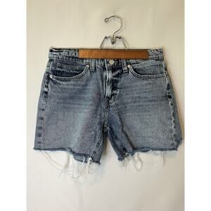 Lucky Brand The Boyfriend Short High-Rise Cuff Off Denim Shorts Size 27